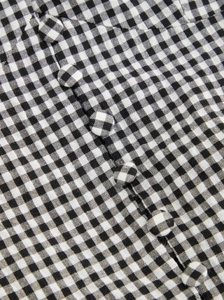 Gingham Halter Neckline Shirred Romper