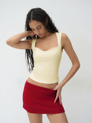 CONTOUR Double Layered Sweetheart Neckline Tank Top