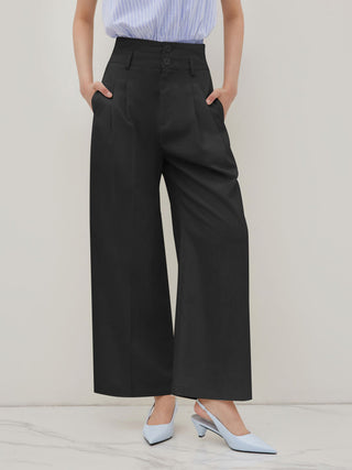 High Rise Linen Trousers