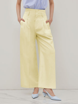 High Rise Linen Trousers