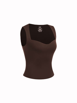 CONTOUR Double Layered Sweetheart Neckline Tank Top