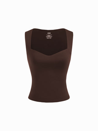 CONTOUR Double Layered Sweetheart Neckline Tank Top