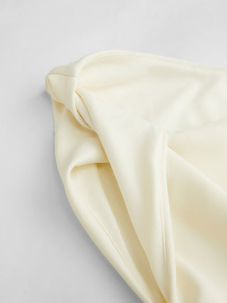 Woven Asymmetrical Neck Twist Ruched Tank Top For Daily Casual