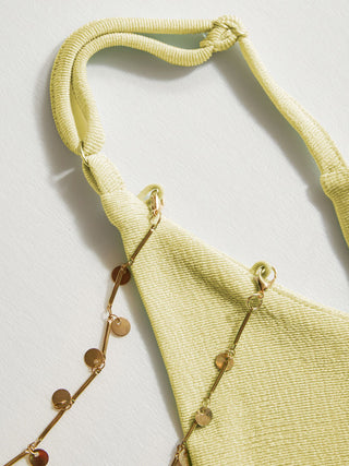 Cowl Neck Backless Chain Detail Cami Mermaid Maxi Dress