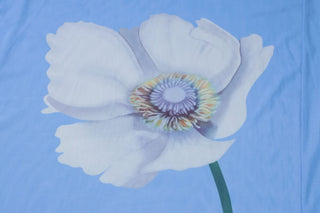 Long sleeve flower print self tie mesh maxi dress