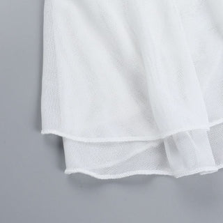 Halter self tie ruched mesh solid top