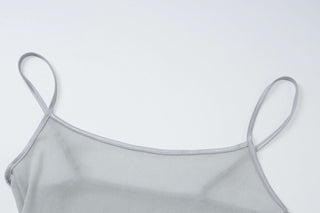 U neck backless solid cami midi dress