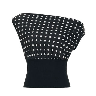 Polka dot irregular ribbed sleeveless top