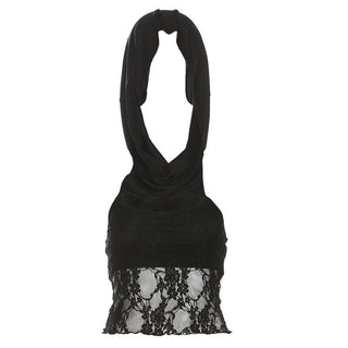 Hoodie lace hollow out off shoulder 2-way cut out top