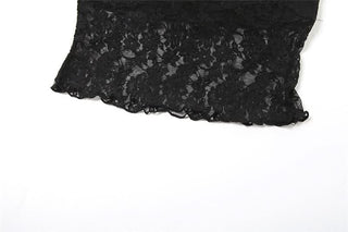 Hoodie lace hollow out off shoulder 2-way cut out top