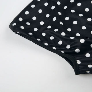 Polka dot irregular ribbed sleeveless top