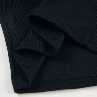 Polka dot irregular ribbed sleeveless top