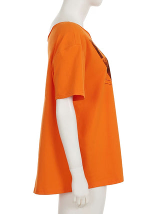 Short sleeve letter print irregular top