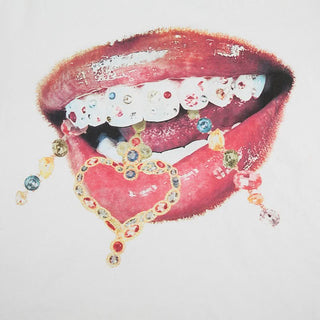 Short sleeve crewneck mouth print top
