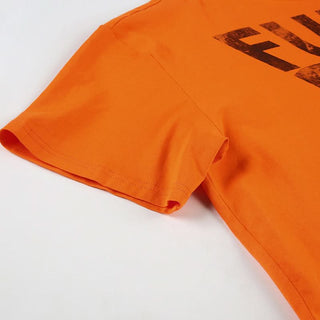 Short sleeve letter print irregular top