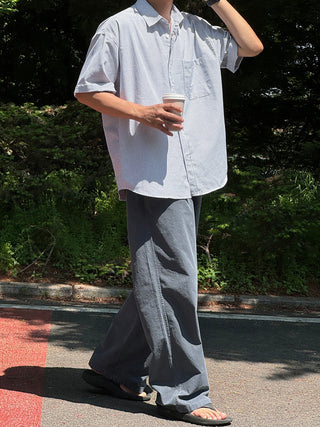 Libero Pigment Linen Long Wide Pants