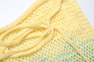 One shoulder irregular hollow out self tie cut out mini dress