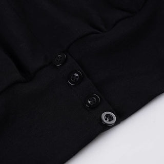 V neck halter button backless solid top