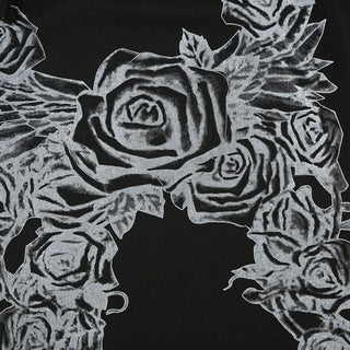 Off shoulder short sleeve ruched print self tie top