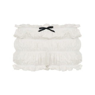 Bowknot ruffle ruched low rise short pant