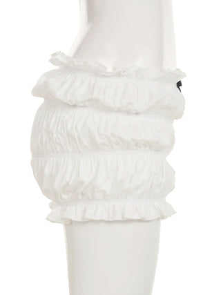 Bowknot ruffle ruched low rise short pant
