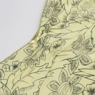 Cap sleeve v neck flower print bowknot top