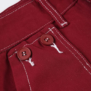 Zip-up button pocket low rise denim shorts