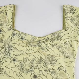 Cap sleeve v neck flower print bowknot top