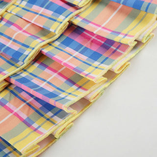 Pleated plaid zip-up letter pattern A line mini skirt