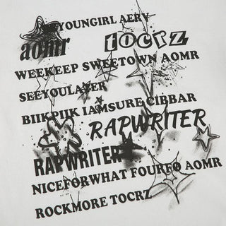 Crewneck short sleeve letter print top