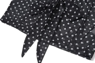 Polka dot long sleeve v neck crop top