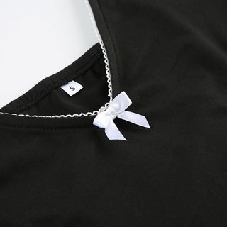 Bowknot hollow out cami bodysuit