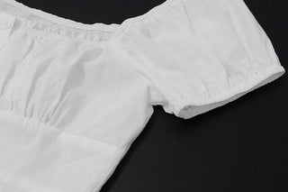 Short sleeve ruched button top