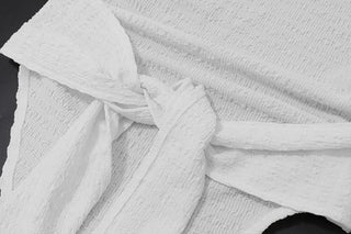 Halter solid backless self tie top