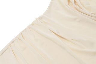 Cowl neck ruched solid mini dress