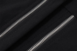 Zip-up halter solid backless top