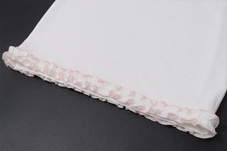 Rabbit print square neck short sleeve ruffle mini dress