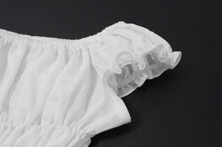 Smocked bowknot ruffle maxi skirt set