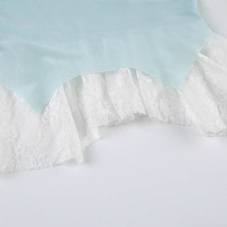 Lace hem v neck backless self tie cami top