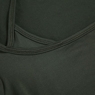 Short sleeve halter self tie square neck top