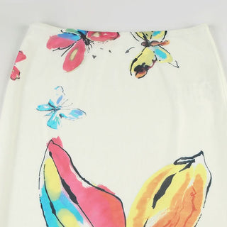 Mesh butterfly print contrast maxi skirt
