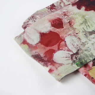 One shoulder irregular butterfly print tube top