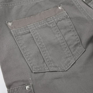 Zip-up button pocket high rise cargo pant