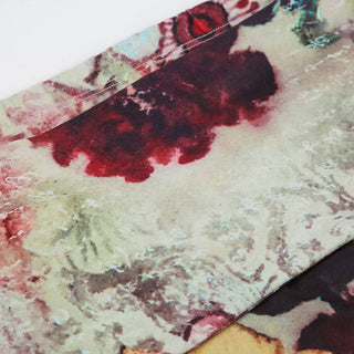 One shoulder irregular butterfly print tube top