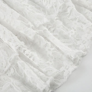 Lace up v neck lace solid cami mini dress