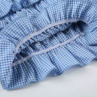 Bowknot ruffle plaid low rise short pant