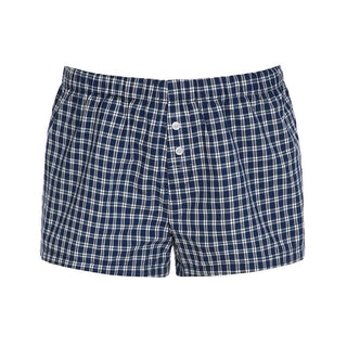 Button plaid contrast low rise short pant