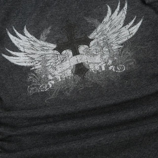 Buckle ruched ribbed abstract u neck top