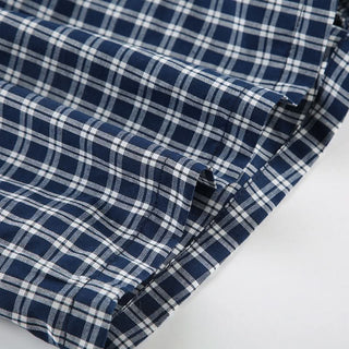 Button plaid contrast low rise short pant