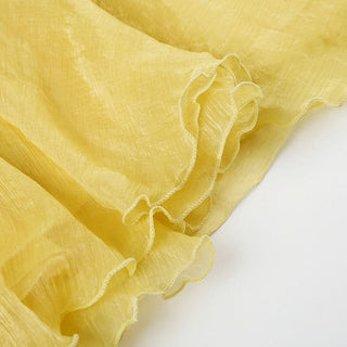 Ruffle ruched chiffon solid midi skirt
